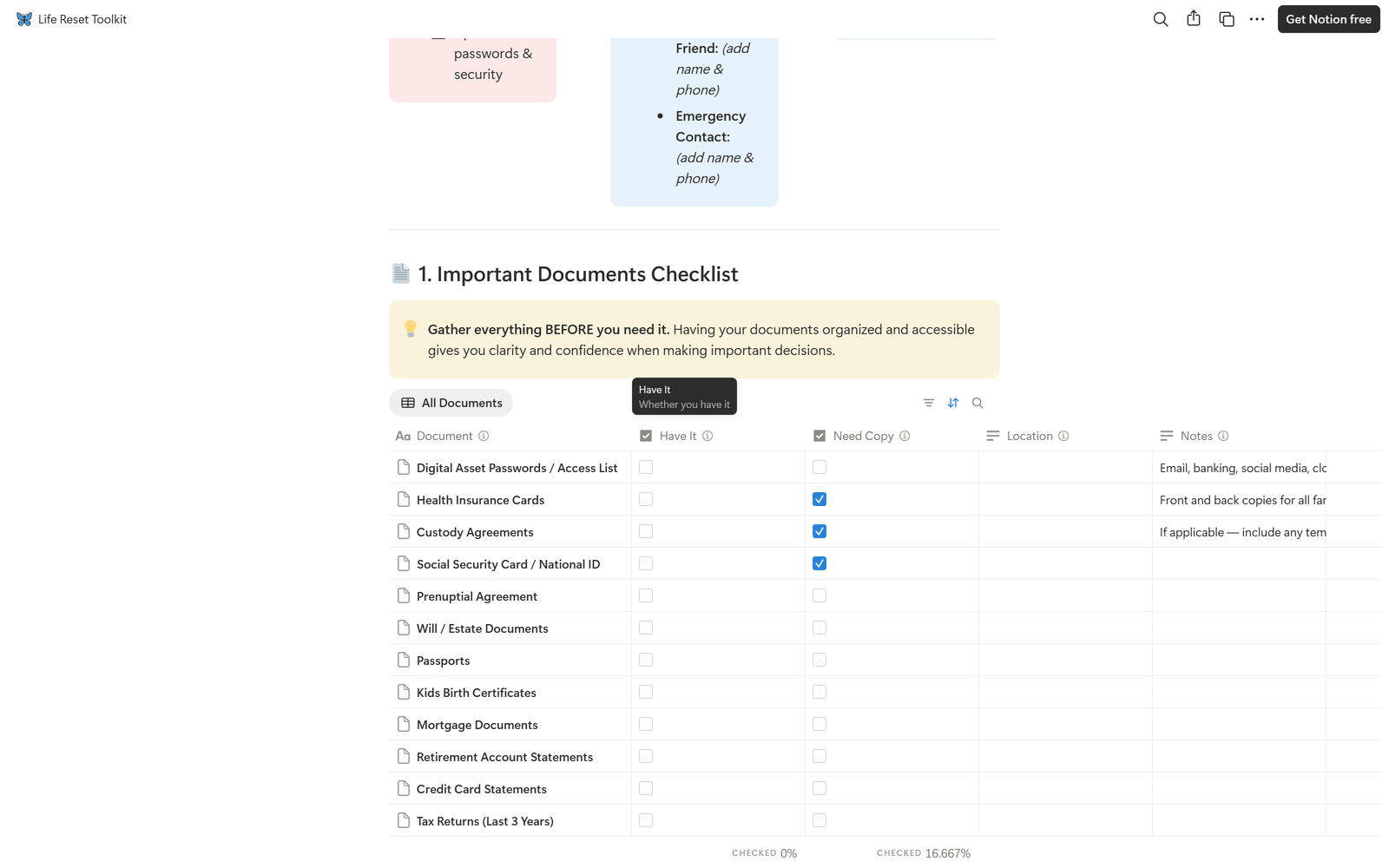 Life Reset Toolkit, detail 1